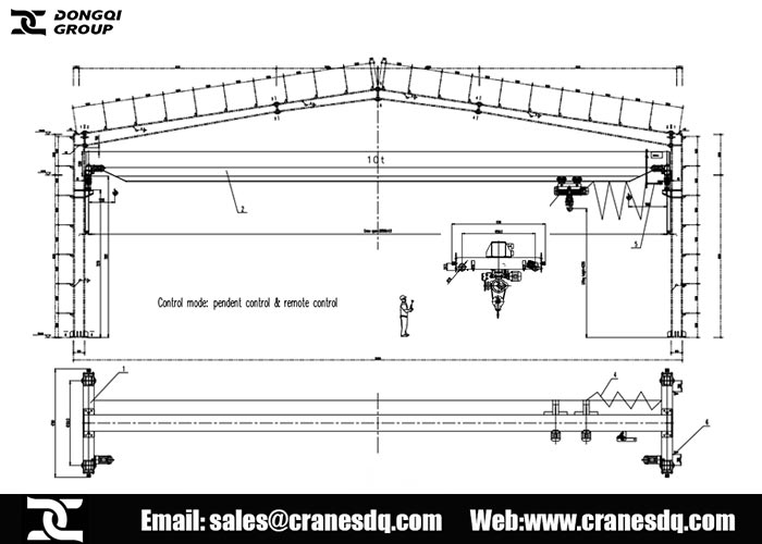 Nigeria 10 ton overhead crane design for workshop