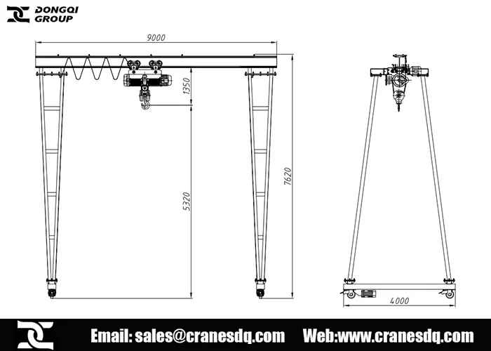 10 ton gantry crane for sale to pakistan design