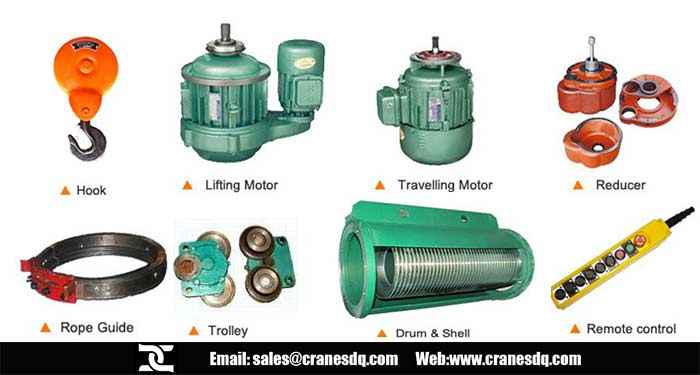 Electric wire rope hoist parts overview