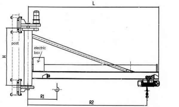 wall mounted jib crane drawing