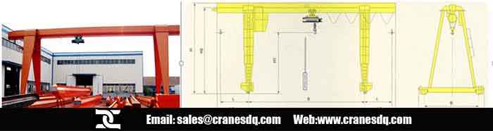 MH gantry crane and gantry crane dwg