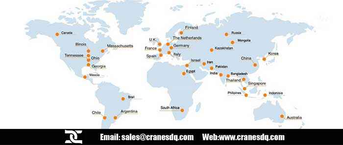 Overhead crane projects around world - Dongqi overhead crane services