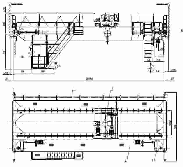 Doubel girder overhead travellilng crane drawing for reference