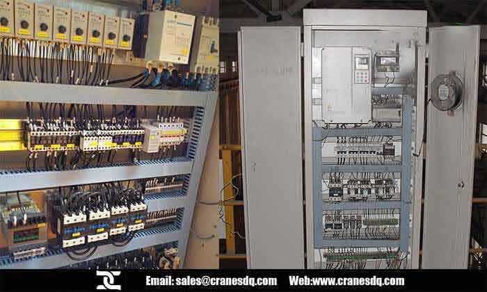 Overhead crane control panel and crane control box